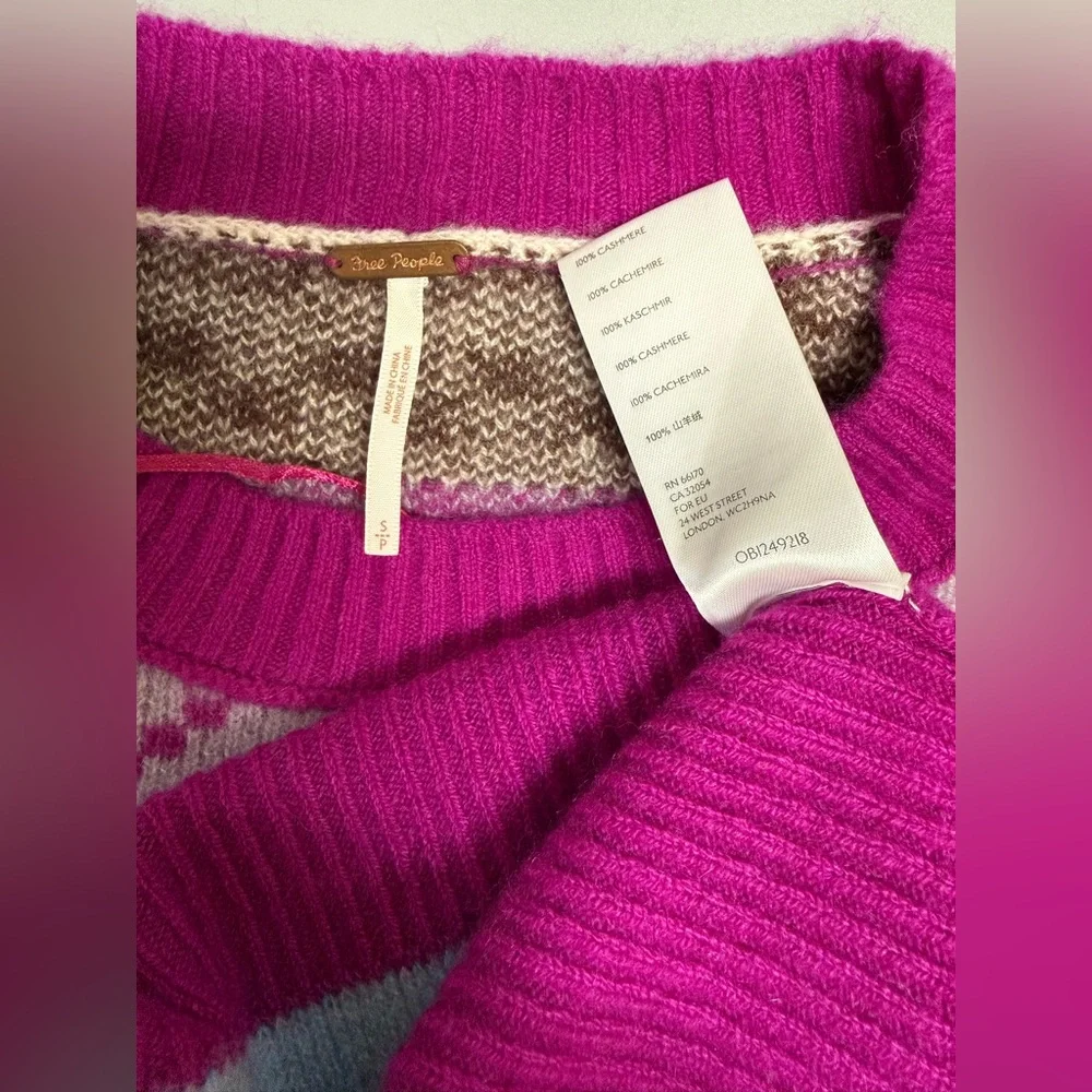 Free People Cashmere Sweater Let's Do Brunch size S Oversized